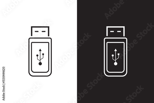 Vector usb flash drive vector icon. Usb icon set. Flash disk sign and symbol.