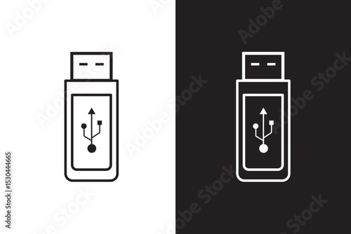 USB Icon. Vector usb flash drive vector icon. Usb icon set. Flash disk sign and symbol.