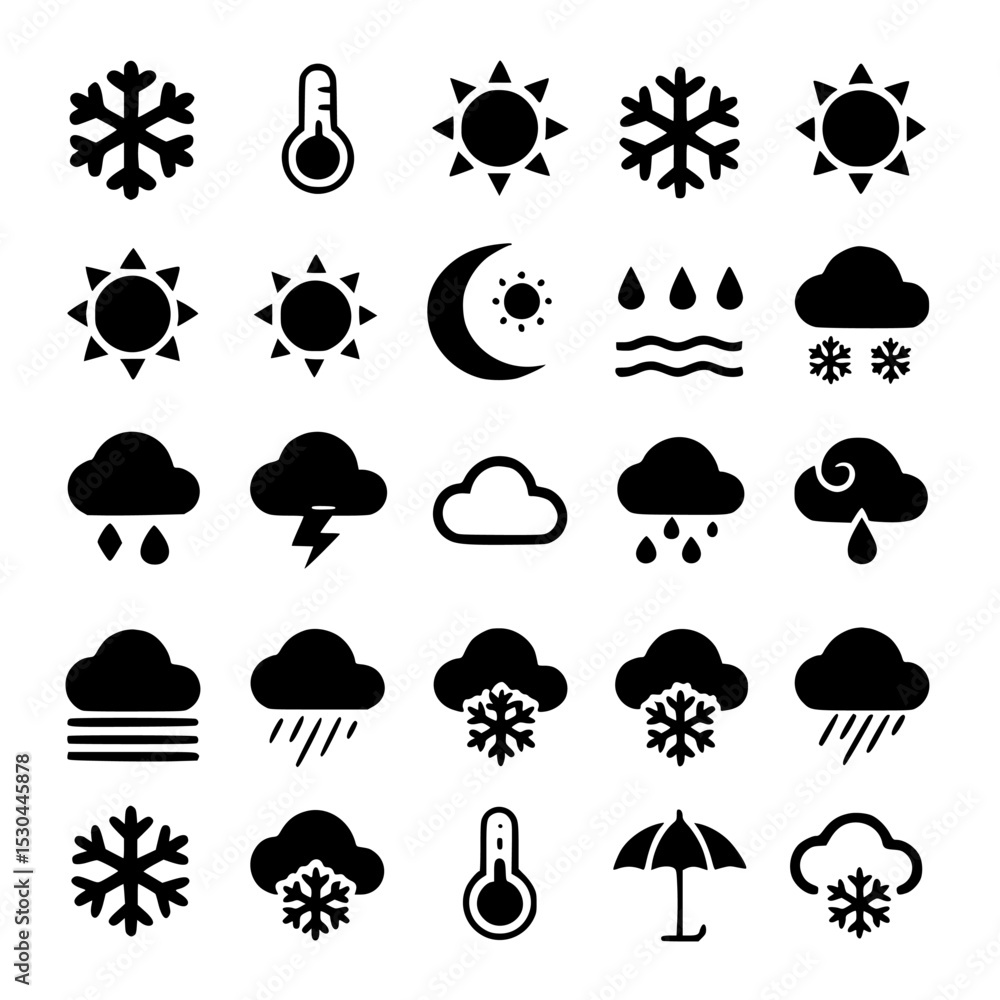 weather icons set , Weather forecast icons set in black and white illustration on white background , no background weather icons set , Weather forecast icons set in black and white illustration on white background , no background