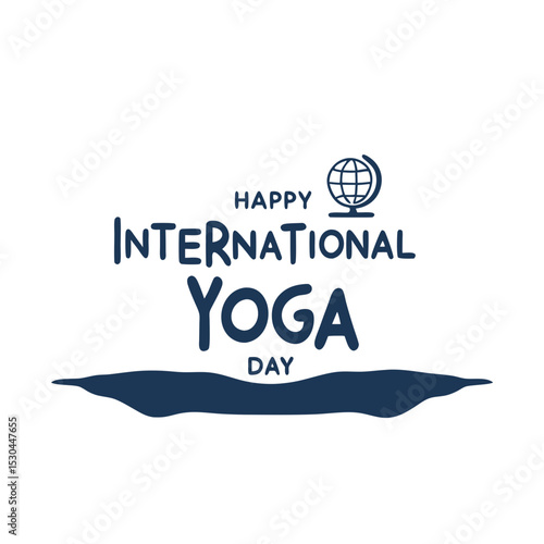 Happy international yoga day greeting card
