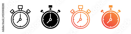 Time Multiple Style Icon Set Vector 