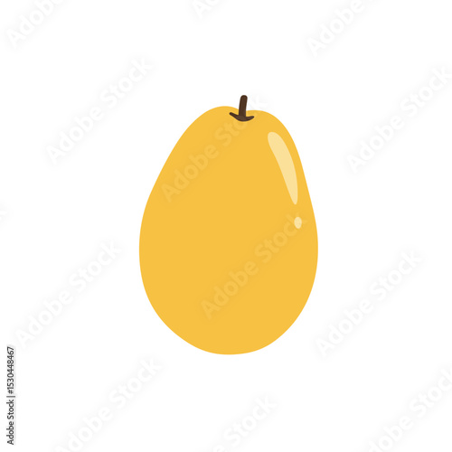 A vibrant yellow fruit resting against a plain white background, ideal for food photography