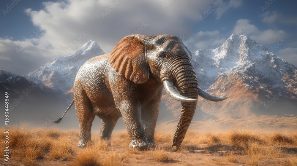 Fototapeta premium African Elephant in Mountain Landscape