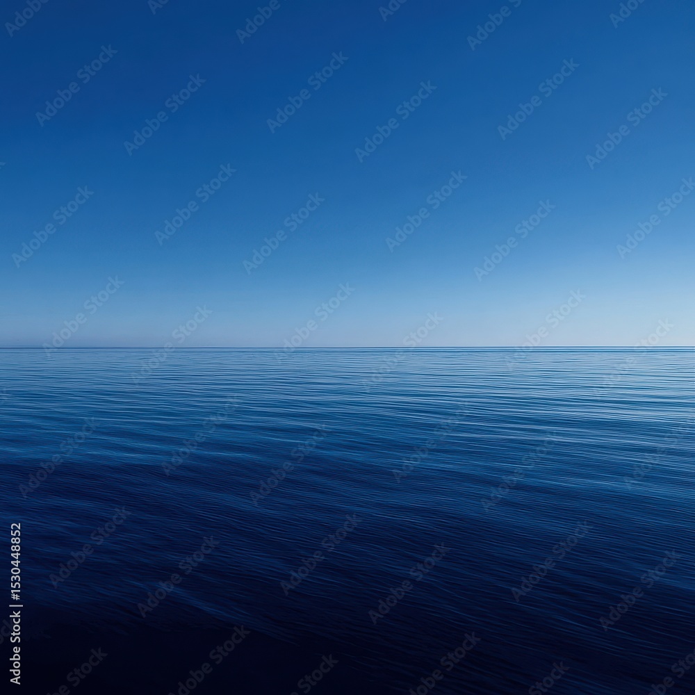 Fototapeta premium Vast blue ocean meets a clear sky