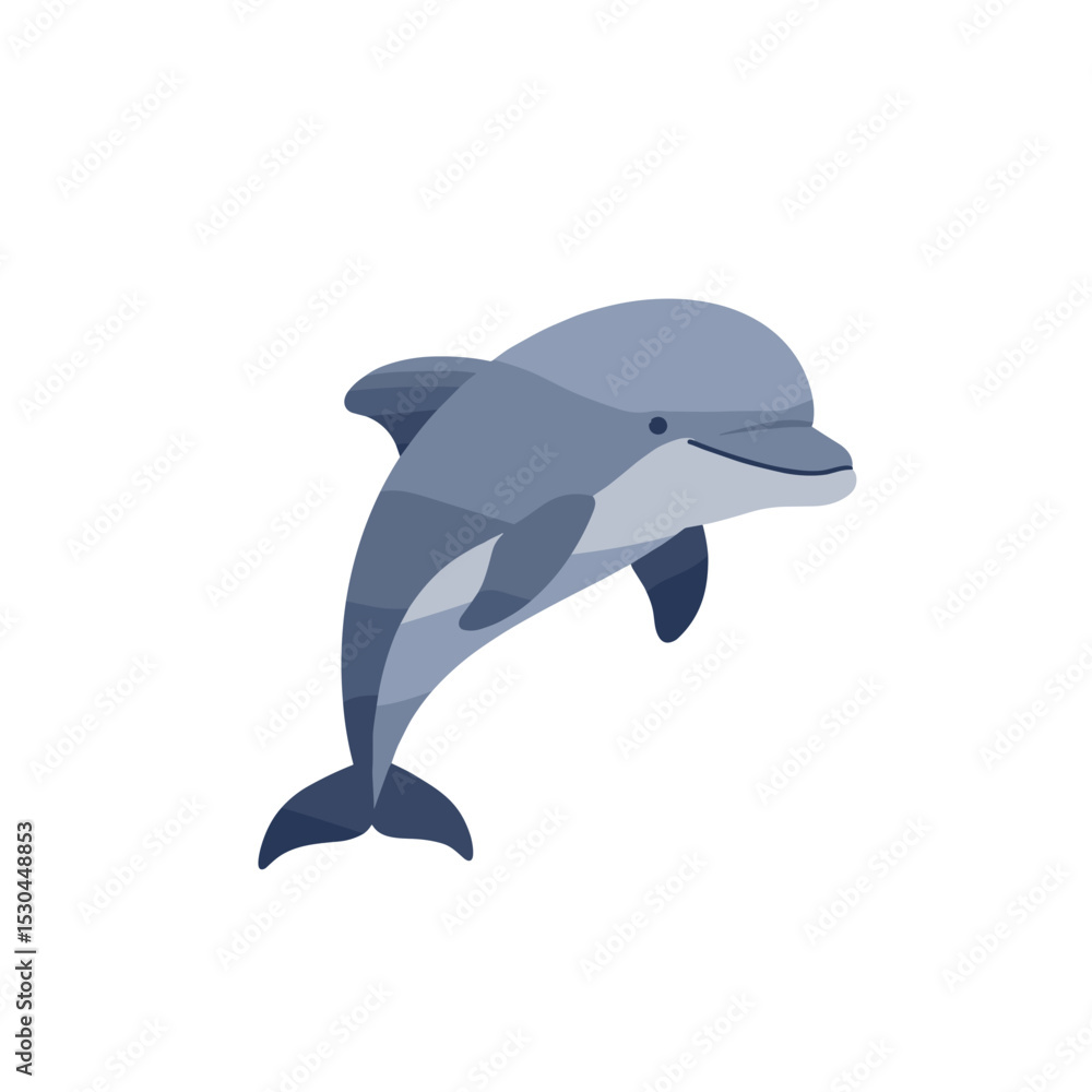 Fototapeta premium A playful dolphin swimming in clear blue water, showcasing its playful nature