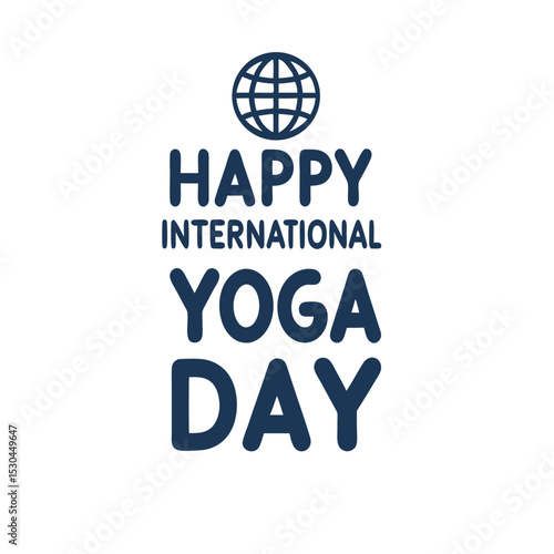 Happy international yoga day greeting card