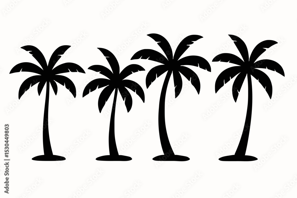black vector set palm trees silhouettes black vector set palm trees silhouettes