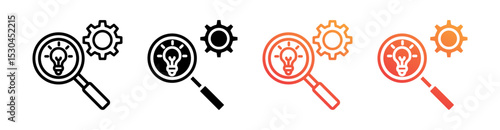 Research And Development Multiple Style Icon Set Vector 