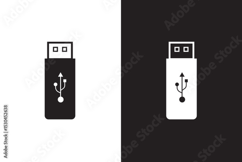Usb stick icon simple vector symbol