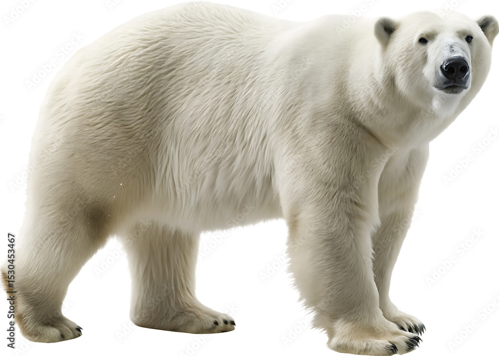 Fototapeta premium a polar bear on its hind legs isolated on white background PNG