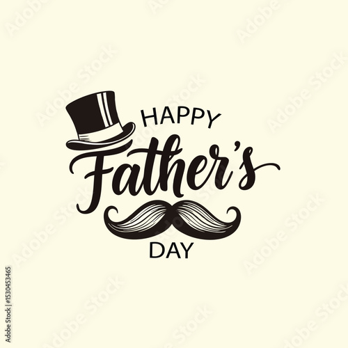 Father's Day Celebration Vector Logo for Greeting Card or Social Media Post