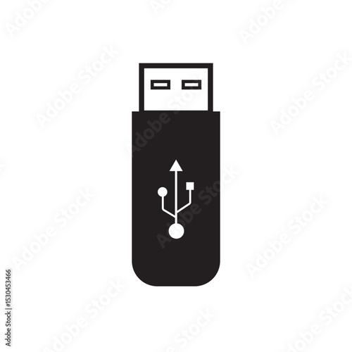 Usb stick icon. Vector line icon