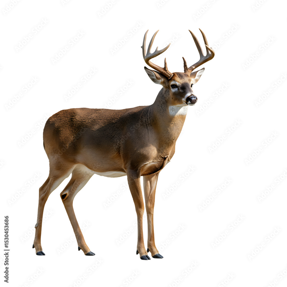 Fototapeta premium Whitetail Deer: Majestic Buck in Profile