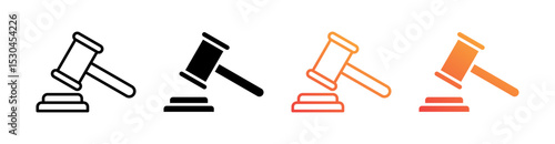 Law Multiple Style Icon Set Vector 