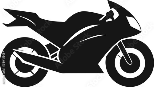motorcycle silhouette isolated on white