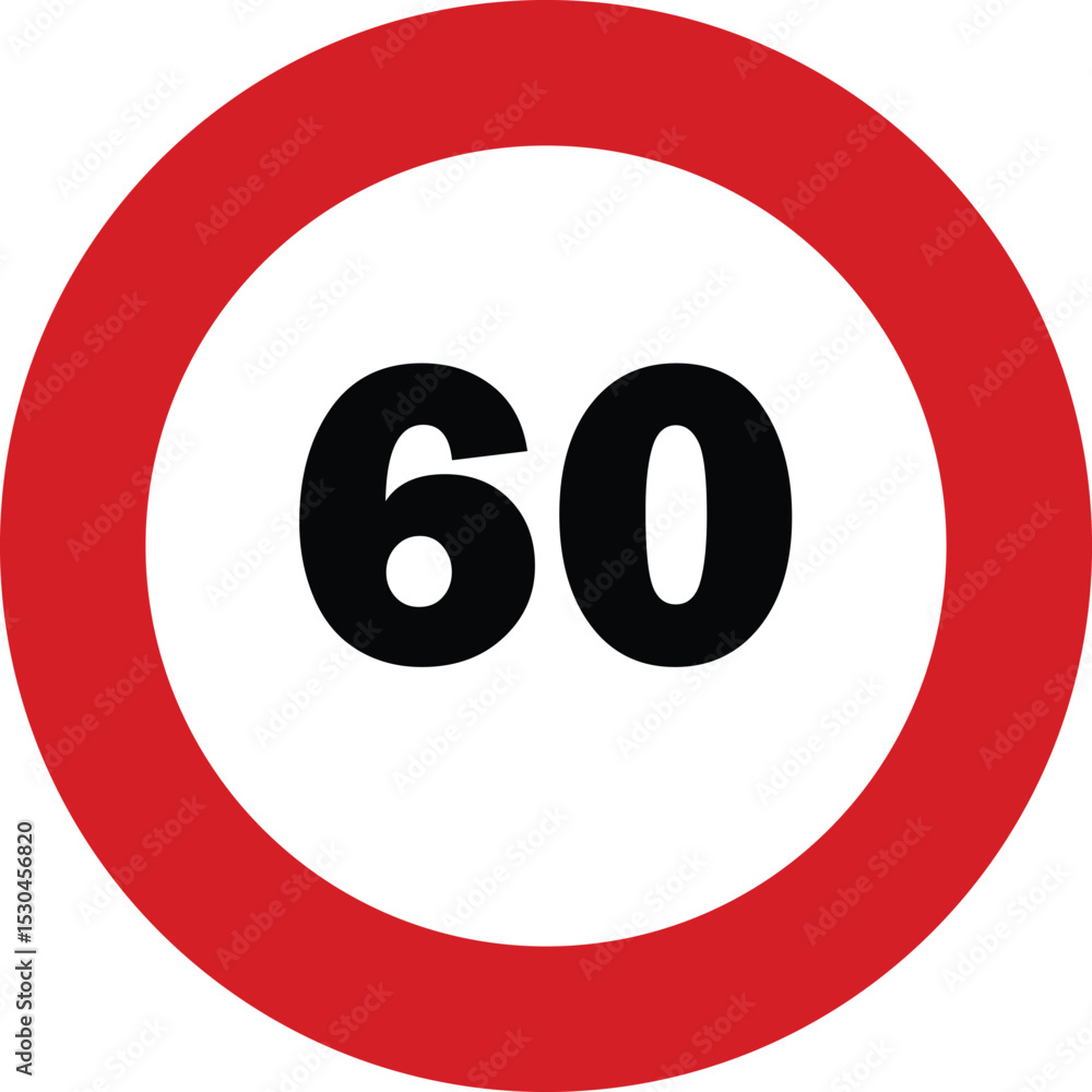 Fototapeta premium 60 Speed Limit Traffic Sign