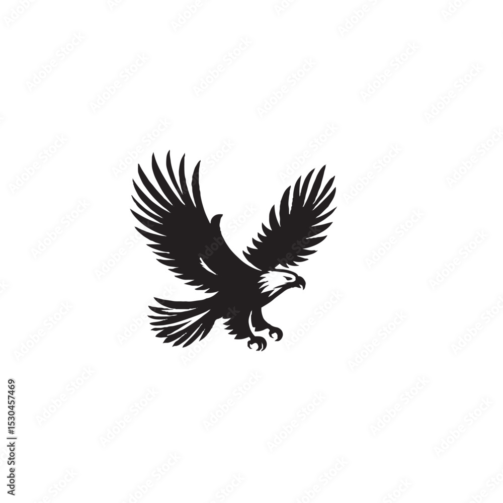 Obraz premium Majestic Flying Eagle Silhouette – Strength, Freedom & Aerial Grace