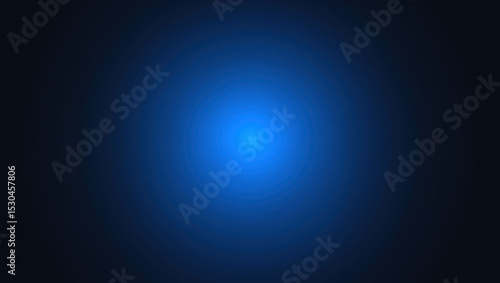 Punto de luz color azul sobre fondo oscuro. Degradado estilo radial. 