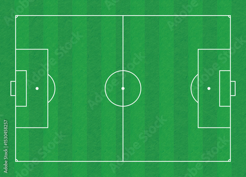 Soccer Field or Football Pitch Top View Diagram Vector Illustration