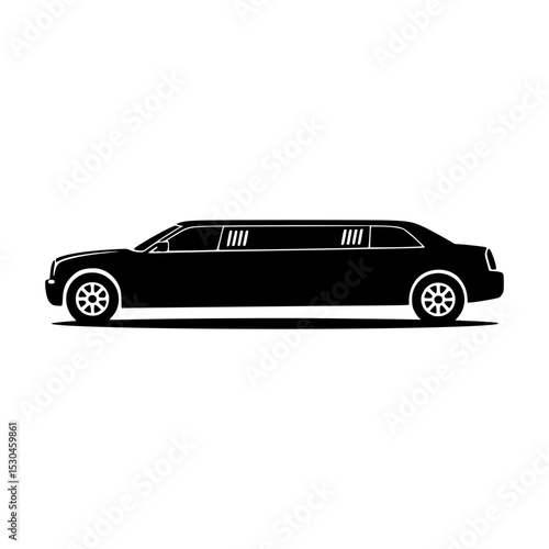 Black Limousine Silhouette Vector Illustration