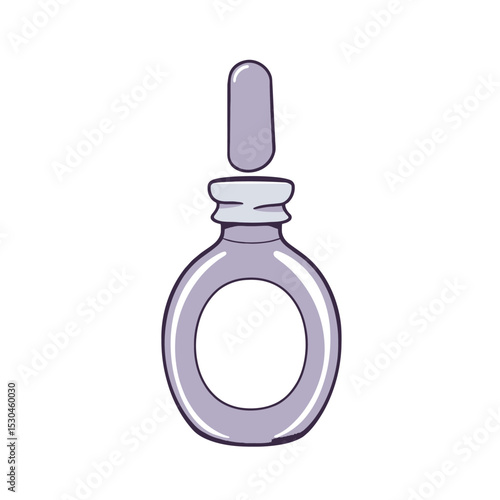 Purple dropper bottle with lid isolated on white background