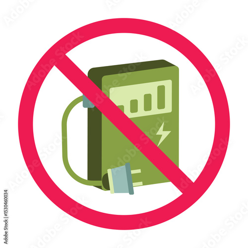 Forbidden sign with charging station icon, no electric car charger sign, electric vehicle charging prohibition sign, charging station forbidden sign
