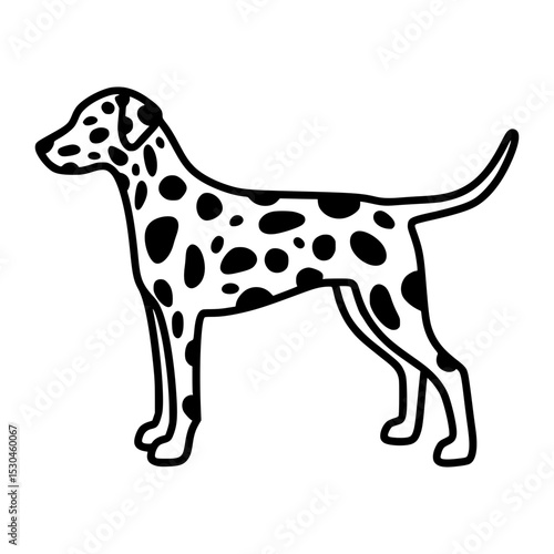 Dalmatian Dog Silhouette Black & White