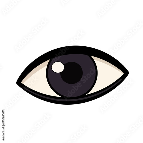 Cartoon eye illustration isolated on white background