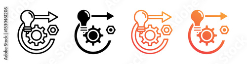 Operation Multiple Style Icon Set Vector 