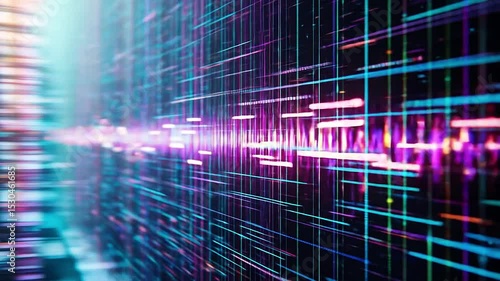 Wallpaper Mural High-frequency glitch patterns over net grid with RGB distortion and flicker effect Torontodigital.ca