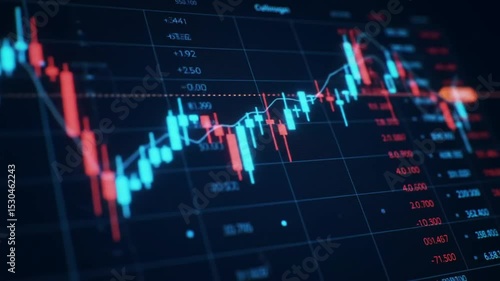 Wallpaper Mural Analyzing Stock Market Data on Screen with Candlestick Chart Torontodigital.ca