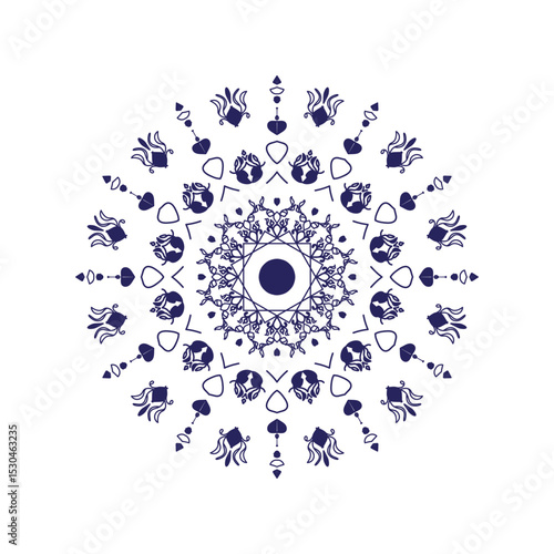 Mandala design for henna art, tattoo, background.