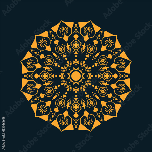 Luxury golden mandala design for luxury background , henna art, tattoo.