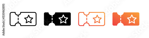 Vent Tickets Multiple Style Icon Set Vector 