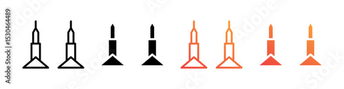Convention Multiple Style Icon Set Vector 