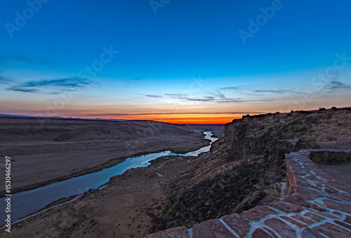 Fotografie Days end on the Snake River Idaho