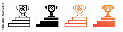 Success Multiple Style Icon Set Vector 
