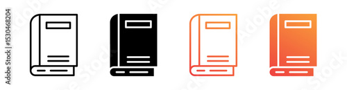 Book Multiple Style Icon Set Vector 
