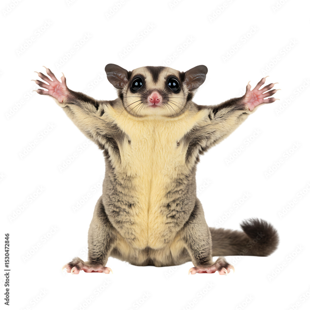 Fototapeta premium Sugar Glider: Welcoming Paws, Exceptional Pose