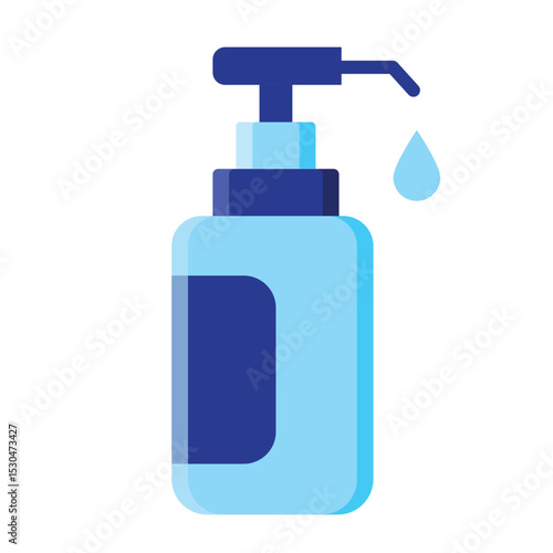 Hand sanitizer liquid on a bottle