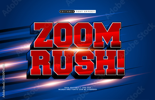 zoom rush editable text effect with a race and speed text effect
