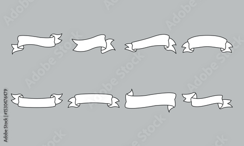 Blank Ribbon Banner Set