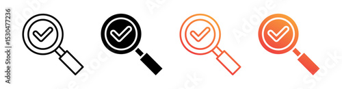 Verification Multiple Style Icon Set Vector 