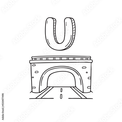 An Illustration of letter U above Underpass tunnel