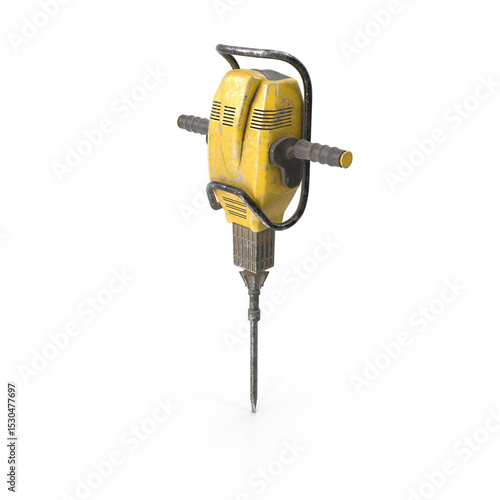 Jackhammer construction tool isolated on transparent background