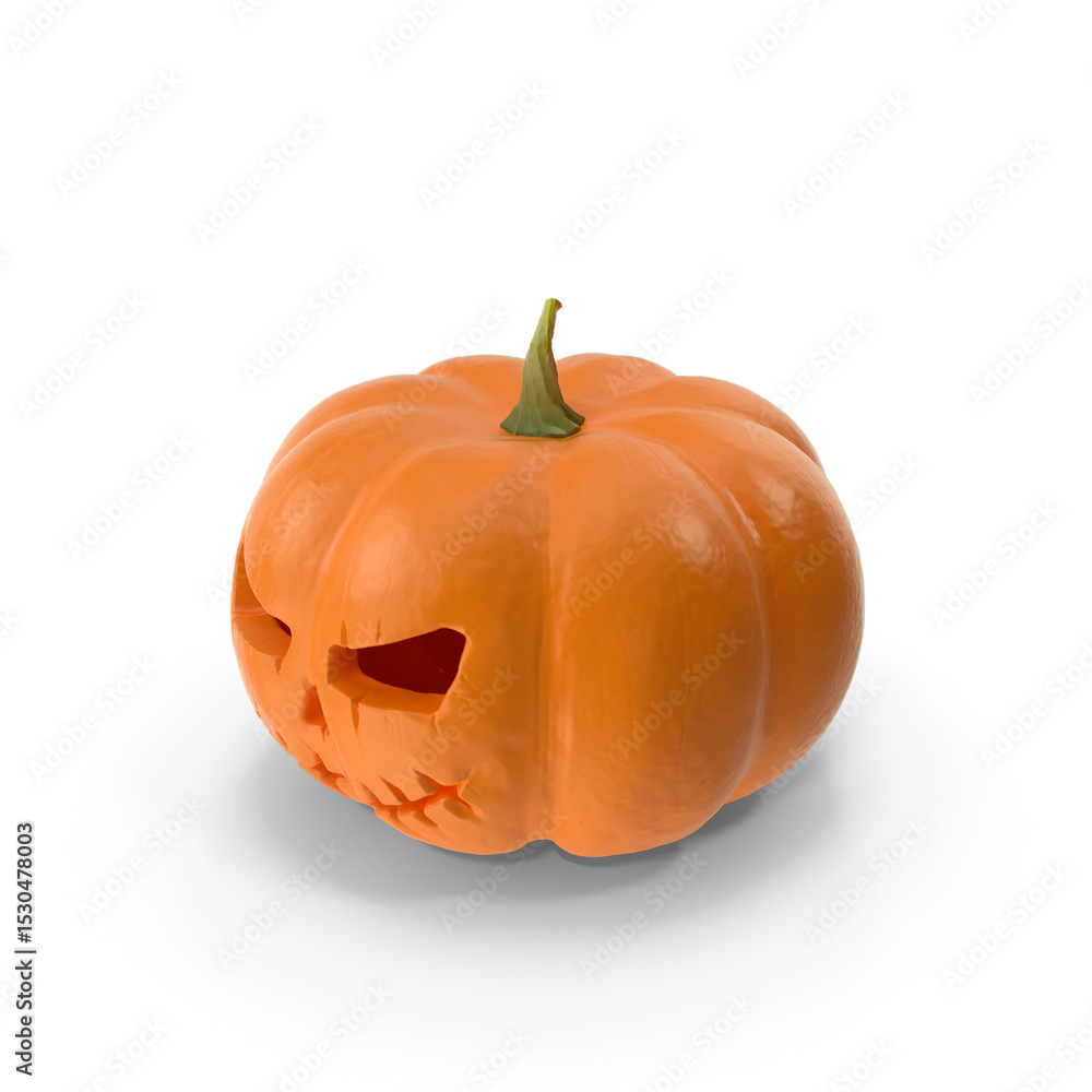 Obraz premium Jack-o'-lantern Halloween pumpkin isolated on transparent background
