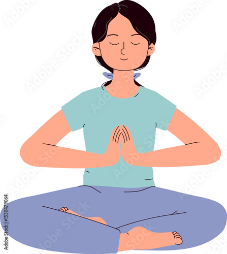 Meditating Woman Yoga Pose,  Serene Practice