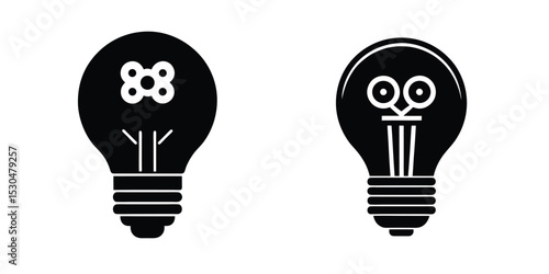 Light Bulb With Film Camera Icon Symbolizing Creativity Isolated on White Background