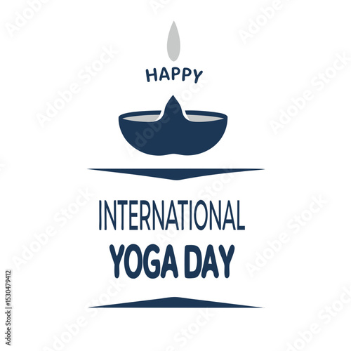 Happy international yoga day greeting card