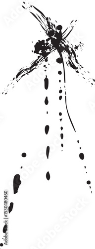 墨絵・飛び散り・飛沫・墨汁の和風エフェクトイラスト素材